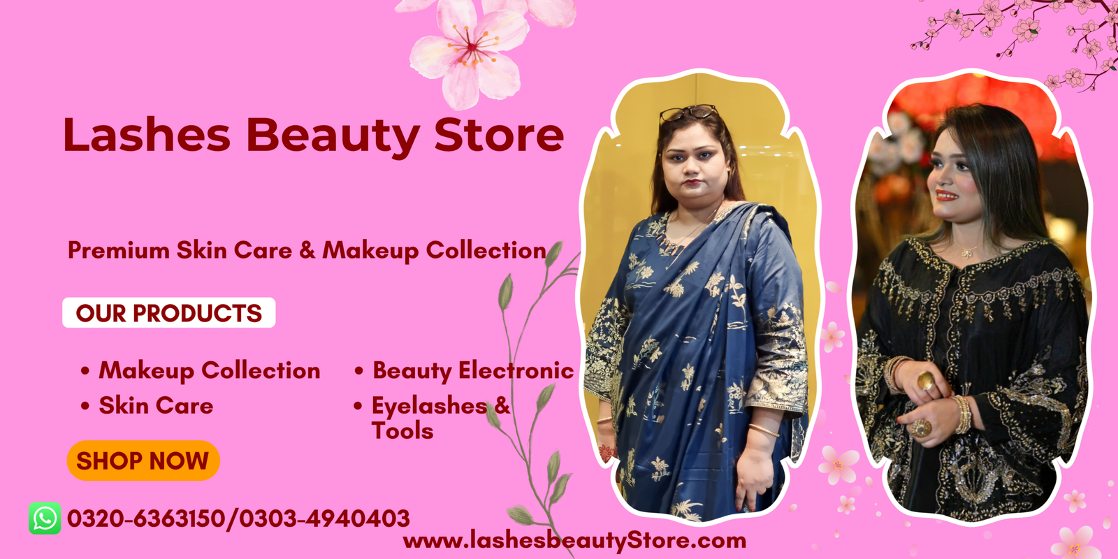 gold and black elegant beauty salon banner